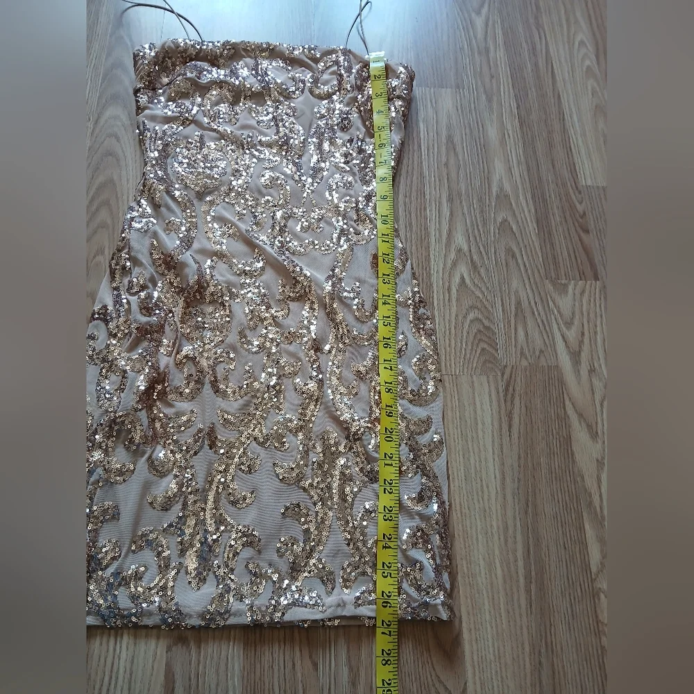 Lovely Day Women's Elegant Rose Gold Sequin Dress - Picture 6 of 9